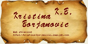 Kristina Borjanović vizit kartica